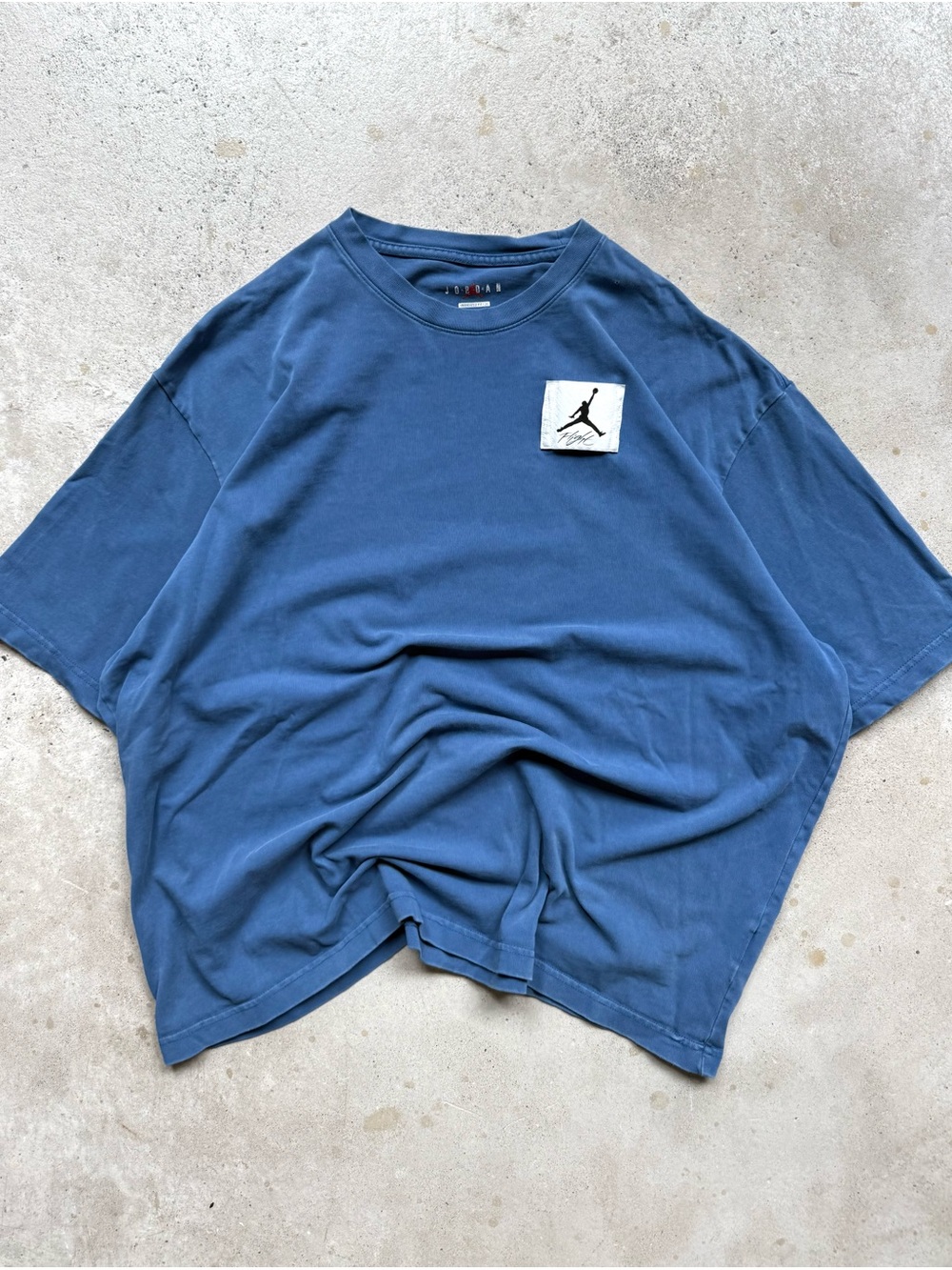 Air Jordan Men’s Blue Boxy Oversized Heavy Patched Tshirt XL 27x29